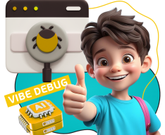 Тестирование & Vibe Debug. Охотники за багами - КИБЕРшкола программирования для детей, компьютерные курсы для школьников, начинающих и подростков - KIBERone г. Хабаровск